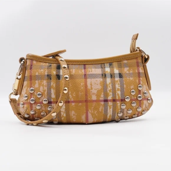 Burberry Haymarket Check Coated Canvas Studded Canterbury - Picture 1 of 11